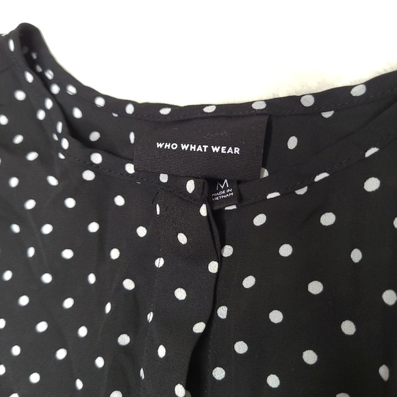 Who What Wear | Black Polka Dot Blouse sz med - Picture 6 of 7
